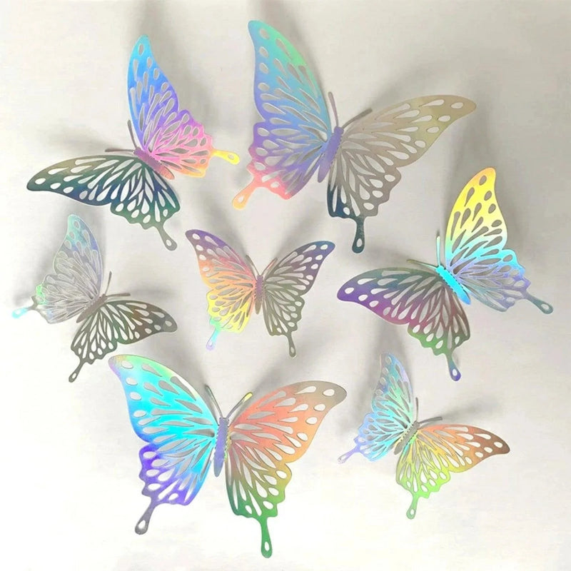 3D Gold Craft Butterflies Kids Room Wall Decor 12-Set