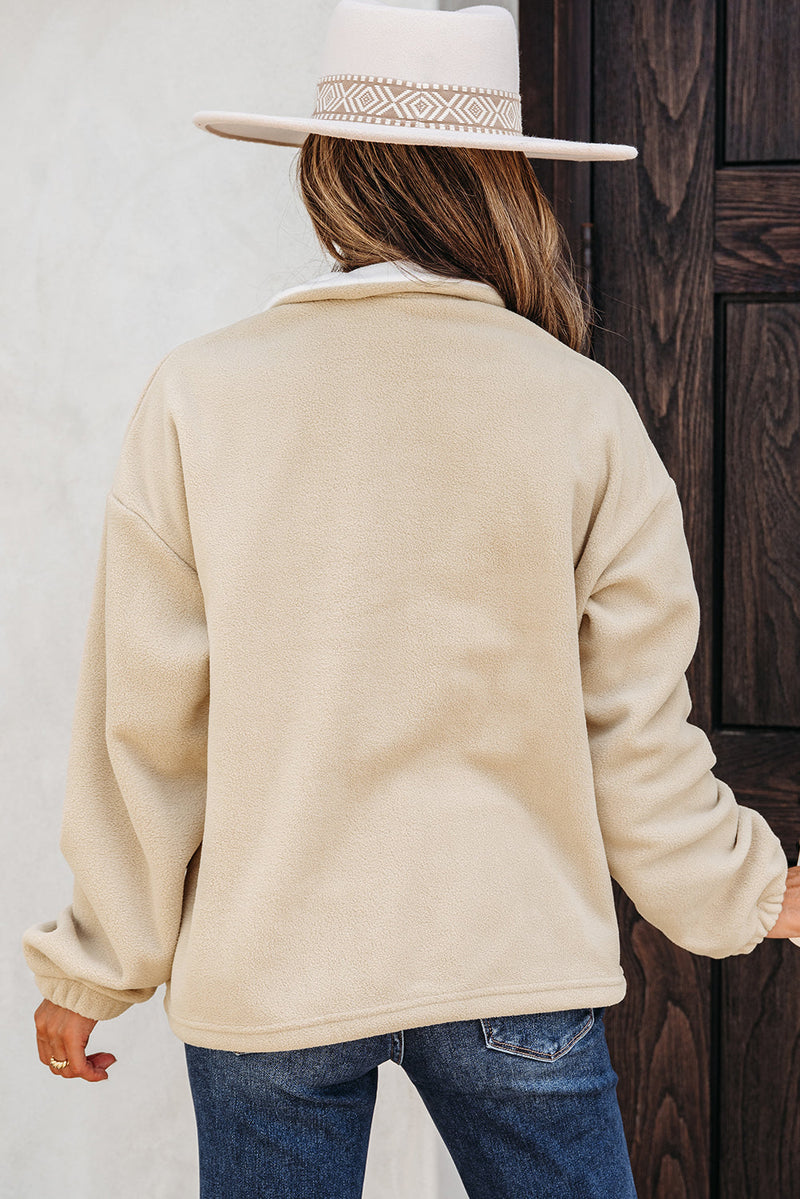 Nicole Colorblock Patchwork Zipped Pullover