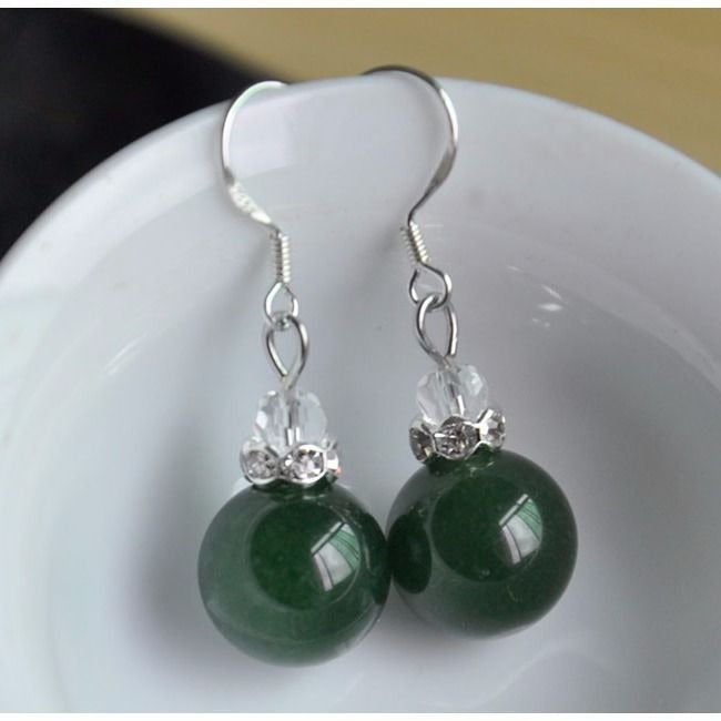 Natural Jadeitea Beads Earrings
