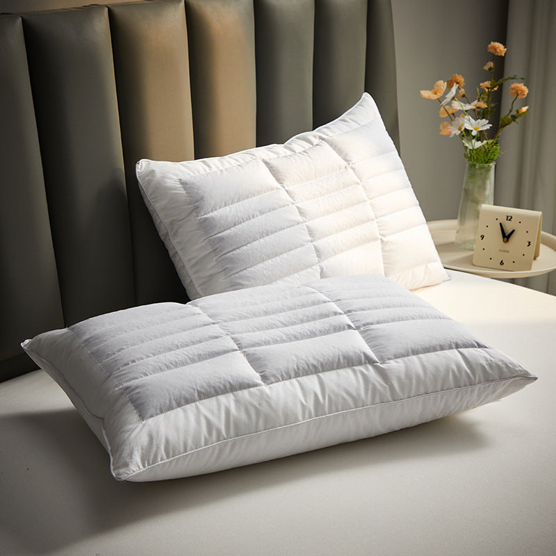 Hotel-Style Buckwheat Cervical Pillow – Pure Cotton Cover with Partition Design for Neck Support