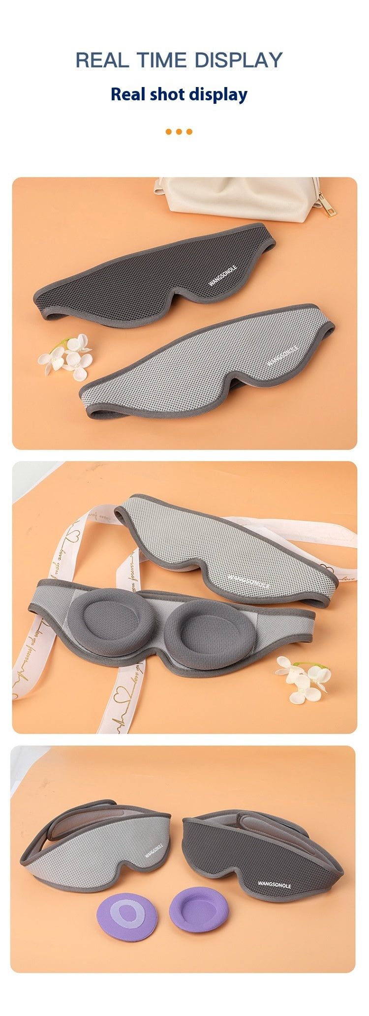 Memory Foam Sleep Eye Mask – Removable Blackout Design for Deep Rest