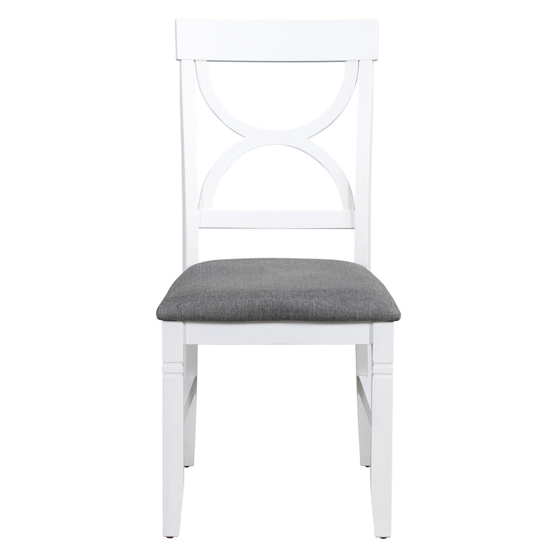 TOPMAX 6-Piece Wood Dining Table Set Kitchen Table Set with Upholstered Bench and 4 Dining Chairs, Farmhouse Style,Gray+White (old sku: SP000003AAK)