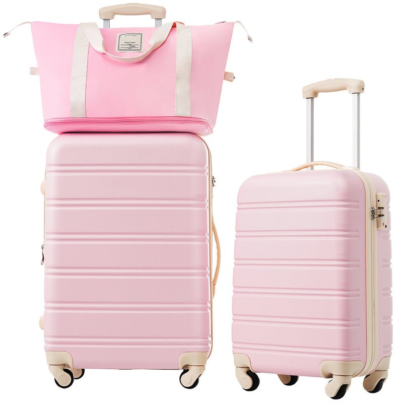 Hardshell Luggage Sets 2Pcs + Bag Spinner Suitcase with TSA Lock