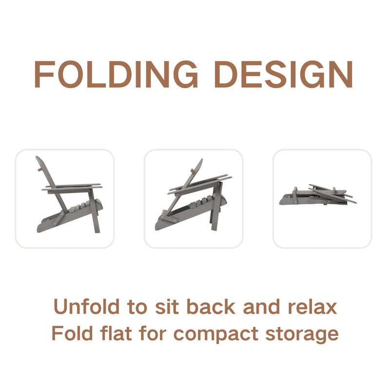 Oversize Outdoor Folding Adirondack Chair, Patio Chair For Garden