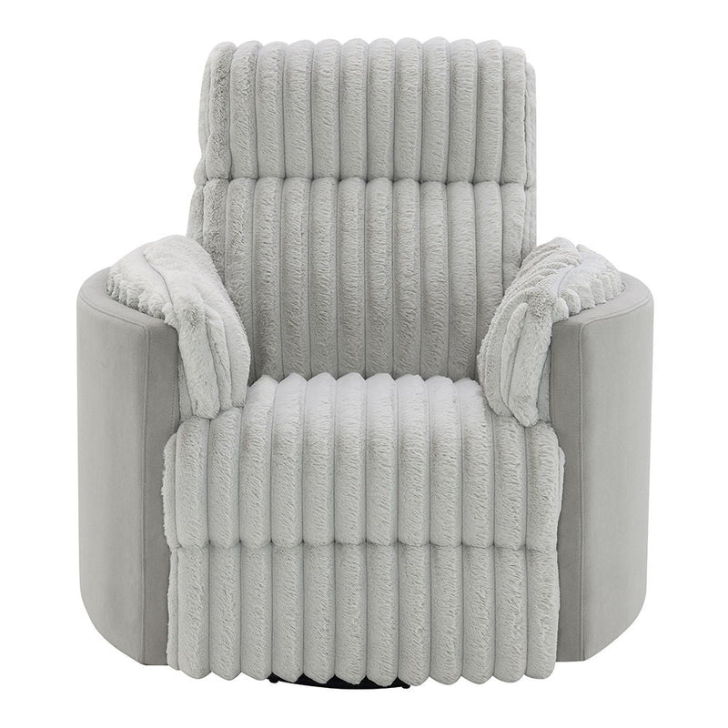 Emee - Glider Recliner With Swivel - Gray Corduroy