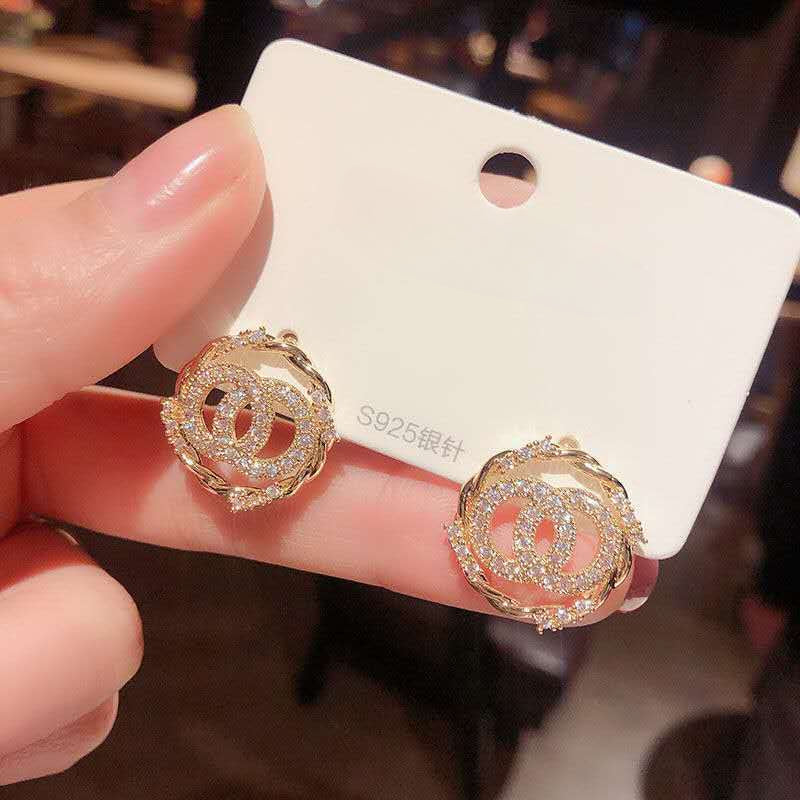 Geometric Rhinestone Stud Earrings for Women