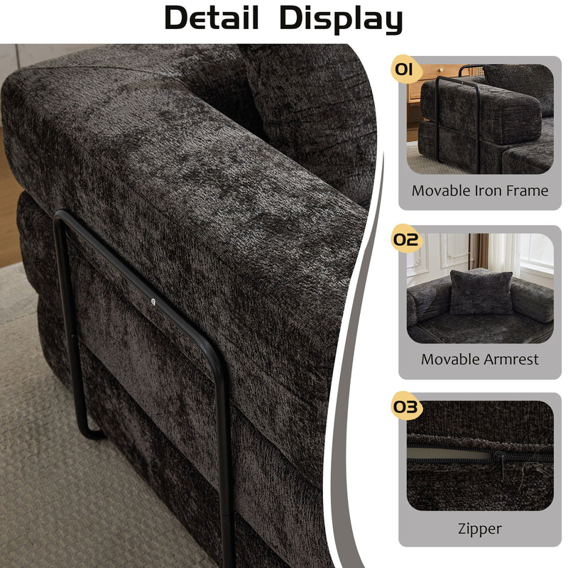 Convertible Floor Sofa Bed, Boneless Modular Sectional Sofa For Living Room