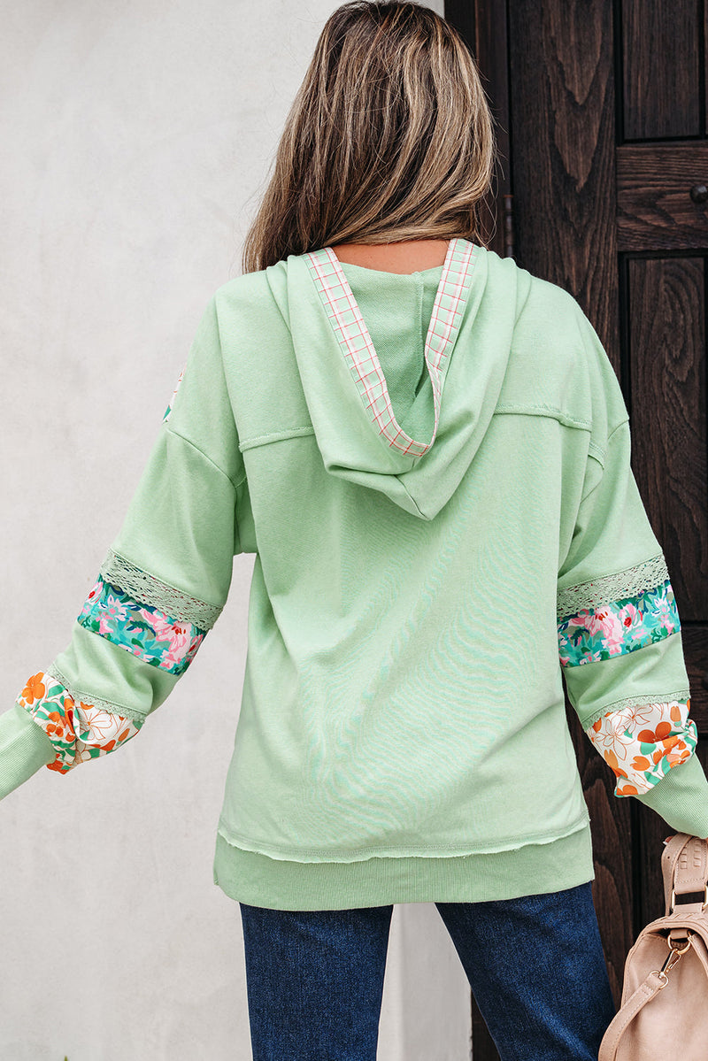 Emberly Patchwork Half Hooded Pullover