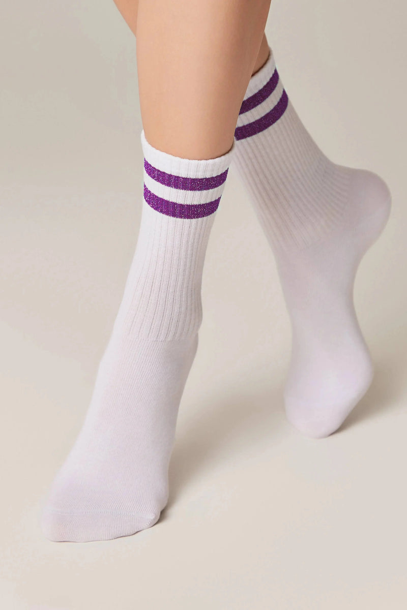 Conte Cotton Long Socks Active 157 - Lurex Stripes