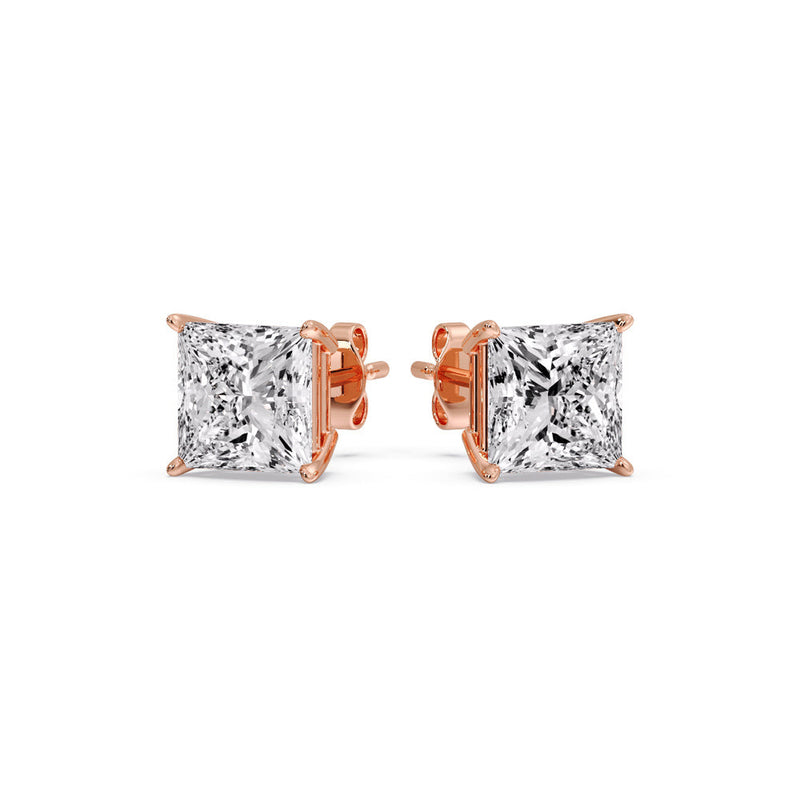 Princess-Cut Diamond Solitaire Stud Earrings (1 - 10ct | GIA & IGI Certified)