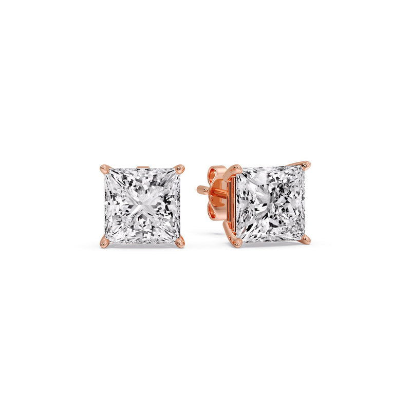 Princess-Cut Diamond Solitaire Stud Earrings (1 - 10ct | GIA & IGI Certified)