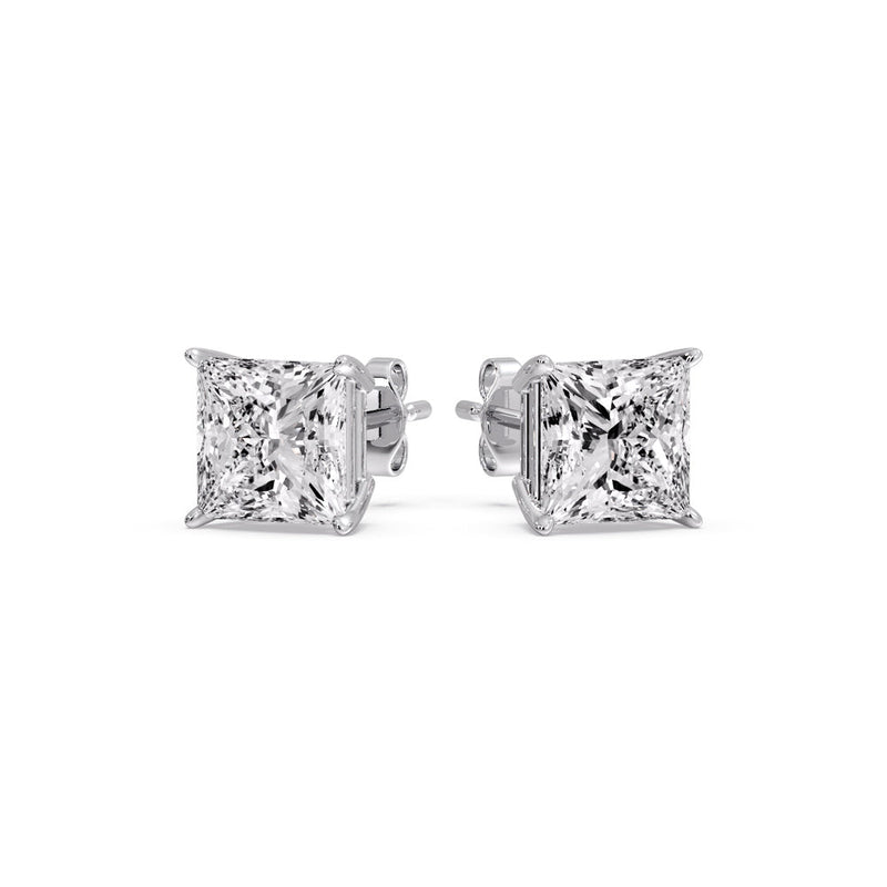 Princess-Cut Diamond Solitaire Stud Earrings (1 - 10ct | GIA & IGI Certified)