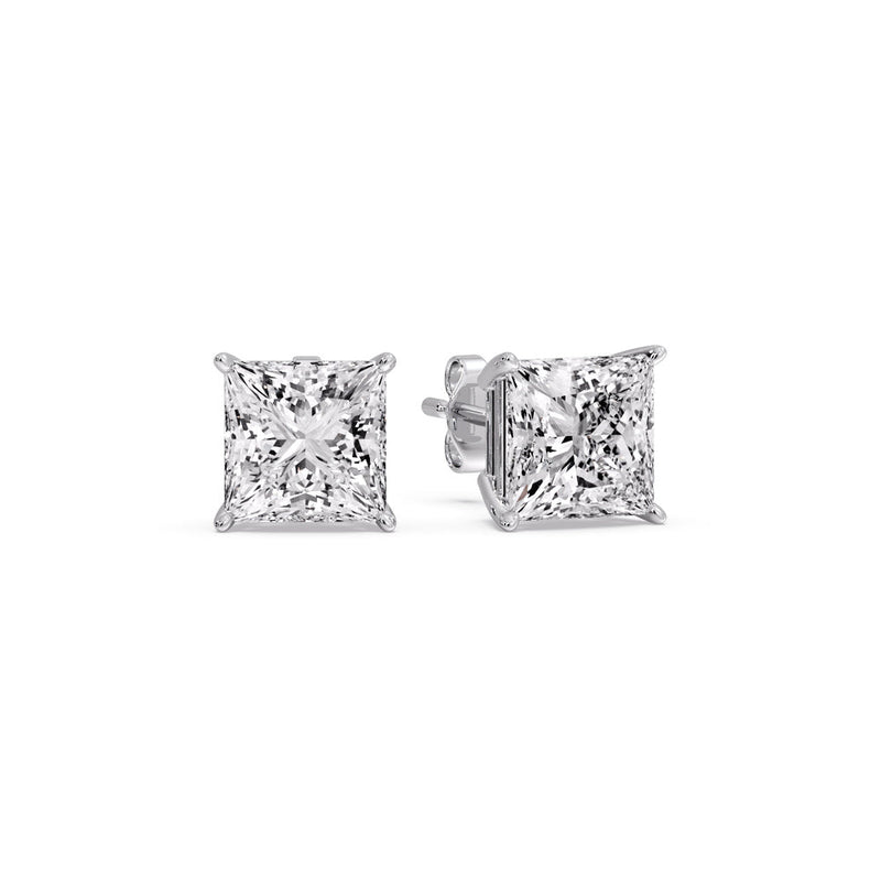 Princess-Cut Diamond Solitaire Stud Earrings (1 - 10ct | GIA & IGI Certified)