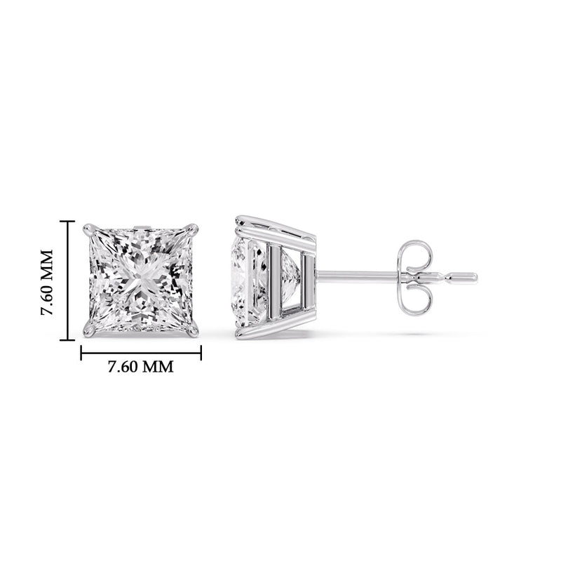 Princess-Cut Diamond Solitaire Stud Earrings (1 - 10ct | GIA & IGI Certified)