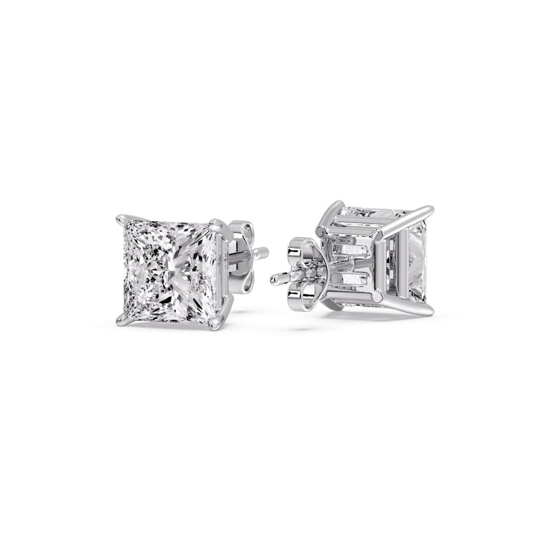 Princess-Cut Diamond Solitaire Stud Earrings (1 - 10ct | GIA & IGI Certified)