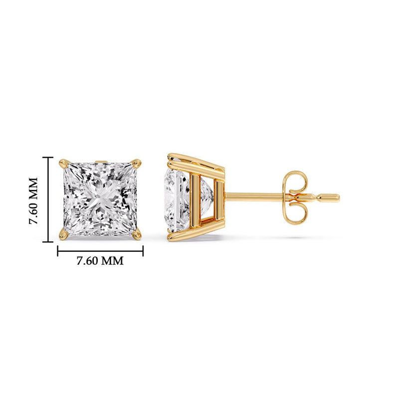 Princess-Cut Diamond Solitaire Stud Earrings (1 - 10ct | GIA & IGI Certified)