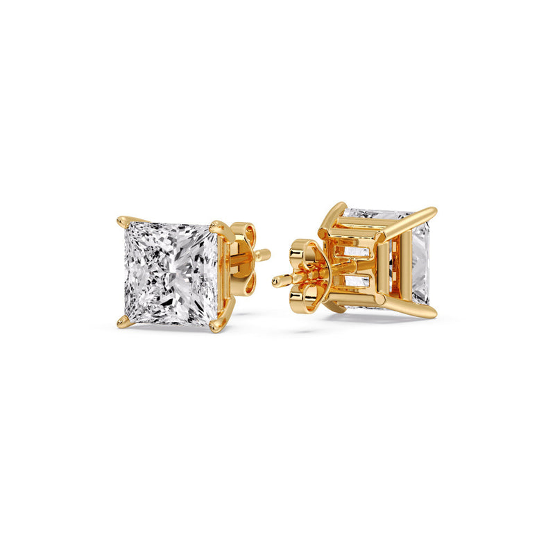 Princess-Cut Diamond Solitaire Stud Earrings (1 - 10ct | GIA & IGI Certified)