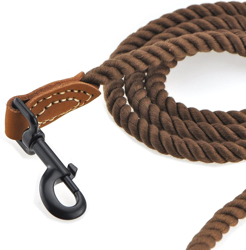 4 feet rope dog leach with lather handle