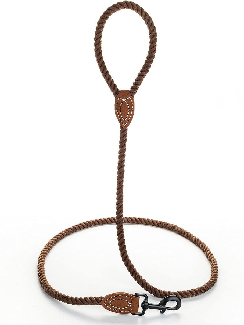 4 feet rope dog leach with lather handle