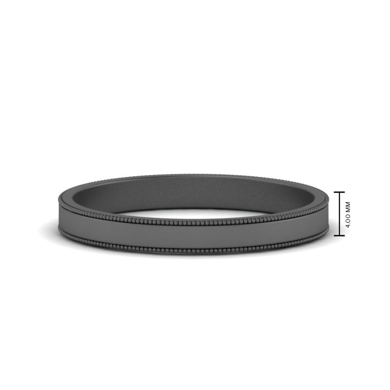 Flat Milgrain Mens Wedding Band