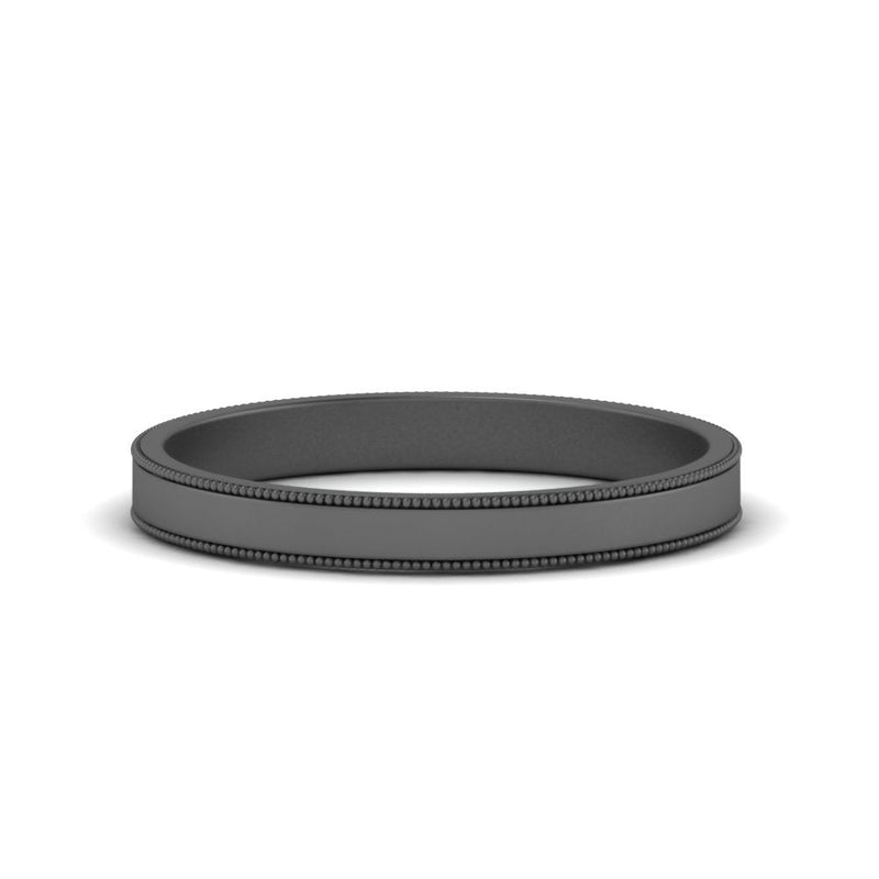 Flat Milgrain Mens Wedding Band