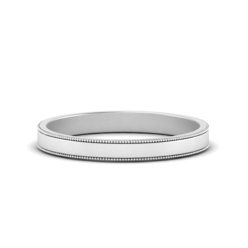 Flat Milgrain Mens Wedding Band