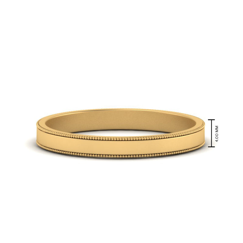 Flat Milgrain Mens Wedding Band