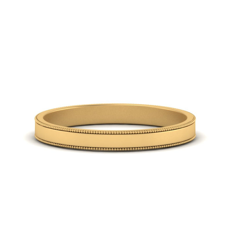 Flat Milgrain Mens Wedding Band