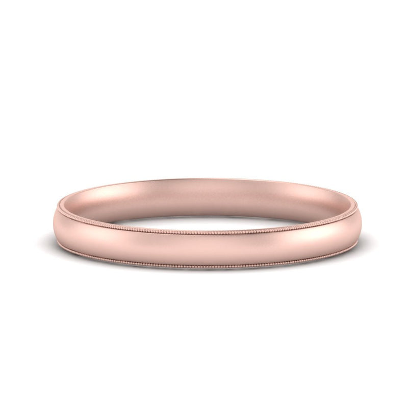 4 mm Milgrain Comfort Fit Mens Wedding Band