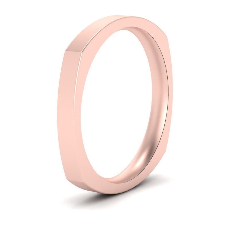 Square Comfort Fit Mens Wedding Band