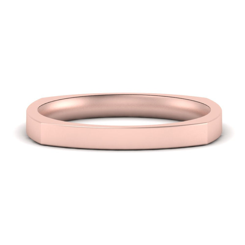 4 mm Square Comfort Fit Mens Wedding Band