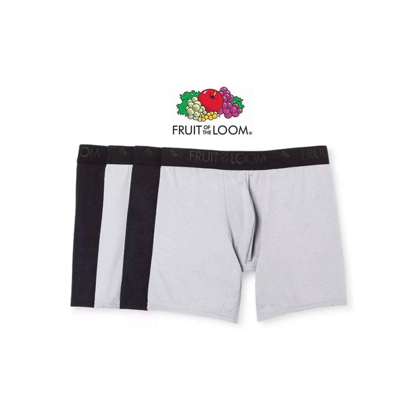 4-Pack: Men's Fruit of the Loom Breathable Micro-Mesh Boxer Briefs