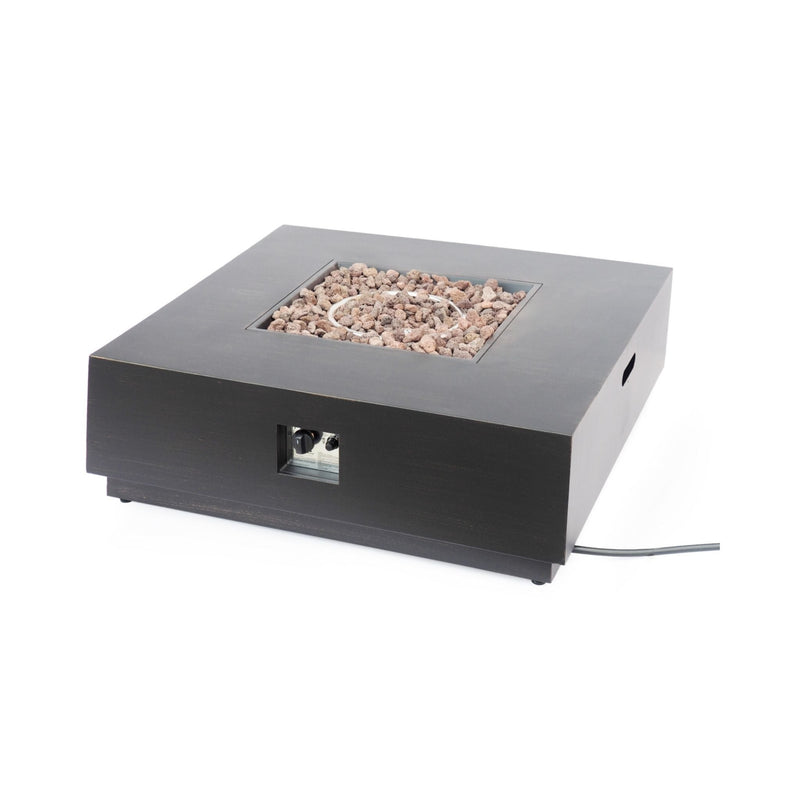 Alora 40-Inch 50K BTU Modern Outdoor Square Iron Backyard Patio Fire Pit (SAK31635)