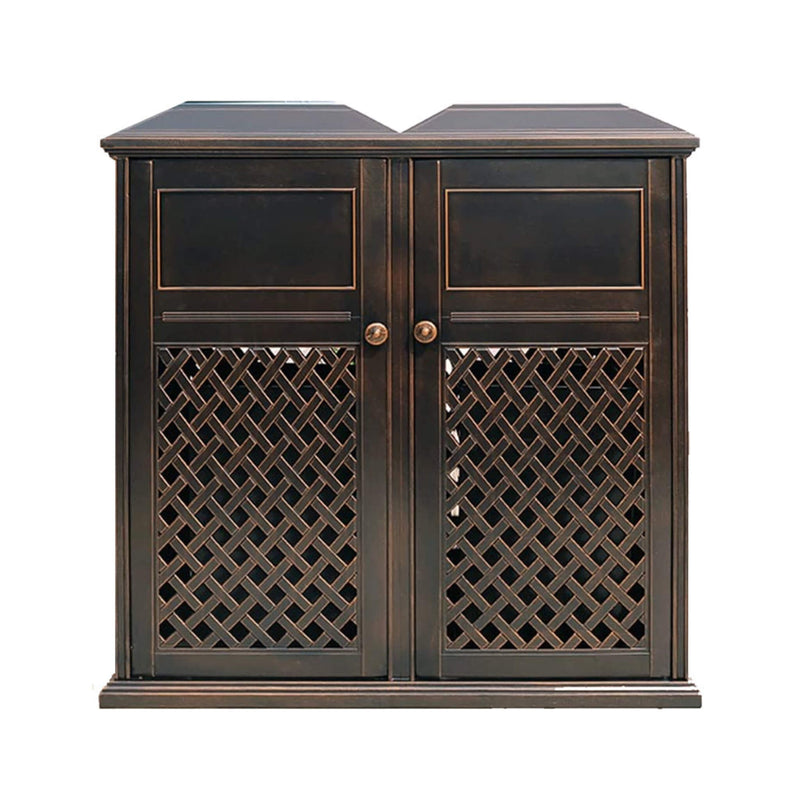 40" Outdoor Double Bucket Cast Aluminum Commercial Trash Can With Ashtray (SAK49250)