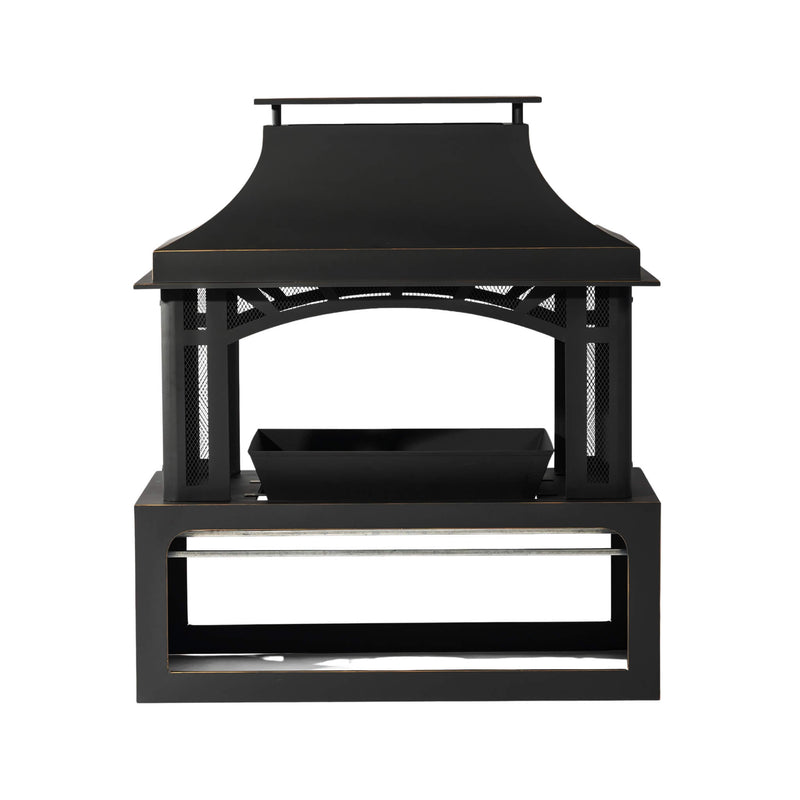 Alora 40-Inch Outdoor Steel Wood-Burning Backyard Fireplace Fire Pit (SAK45758)