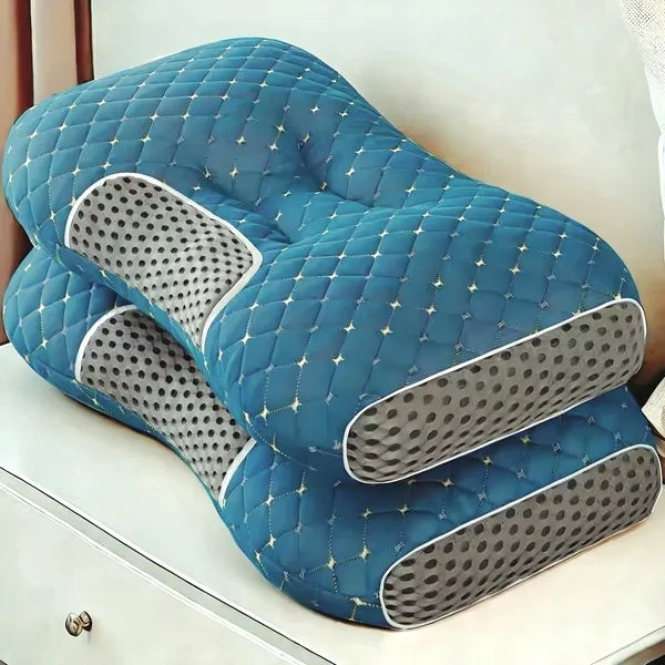 3D Knitted Cotton Massage Pillow – Soft, Breathable Neck Support Cushion