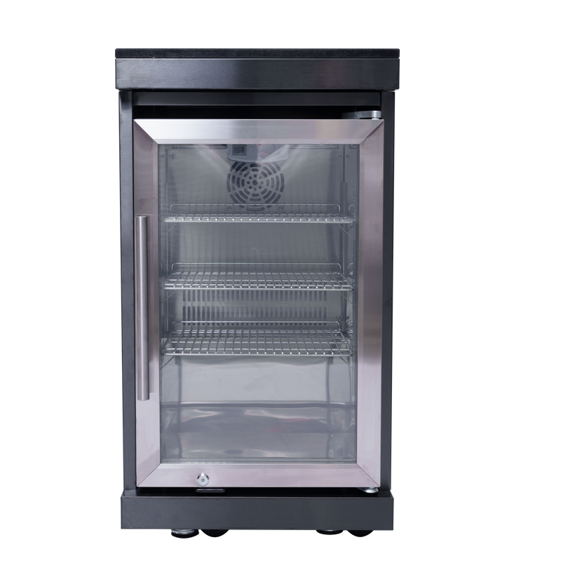 NG 85" 6-Burner 85,000 BTU Black Outdoor Kitchen Island Grill Refrigerator + Rotisserie Kit + Sink