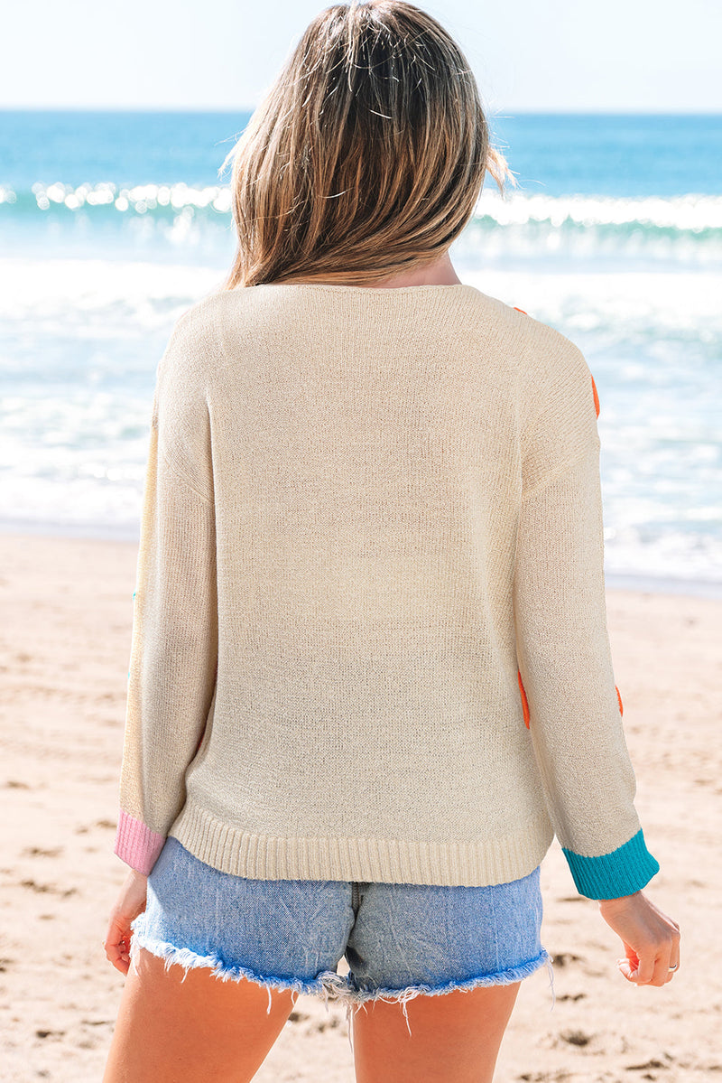 Destiny Colorblock Cuffed Loose Sweater