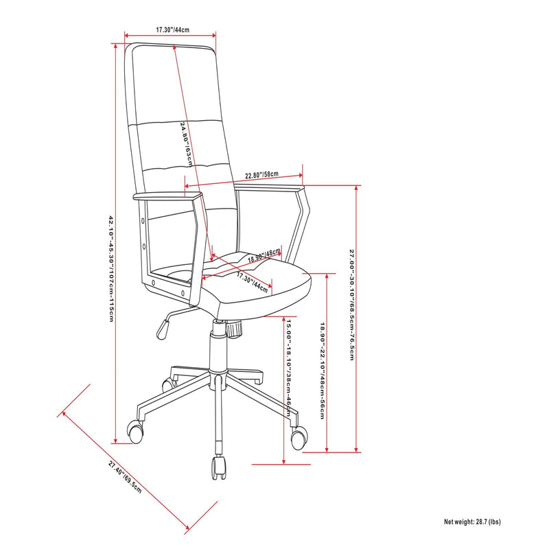 Foley - Swivel Office Chair - Distressed Blue