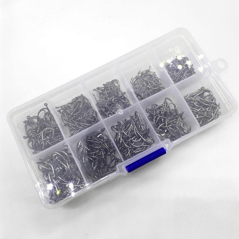 Rompin 500pcs/set mixed size #3~12 high carbon steel carp fishing hooks pack with hole with Retail Original box Jigging Bait