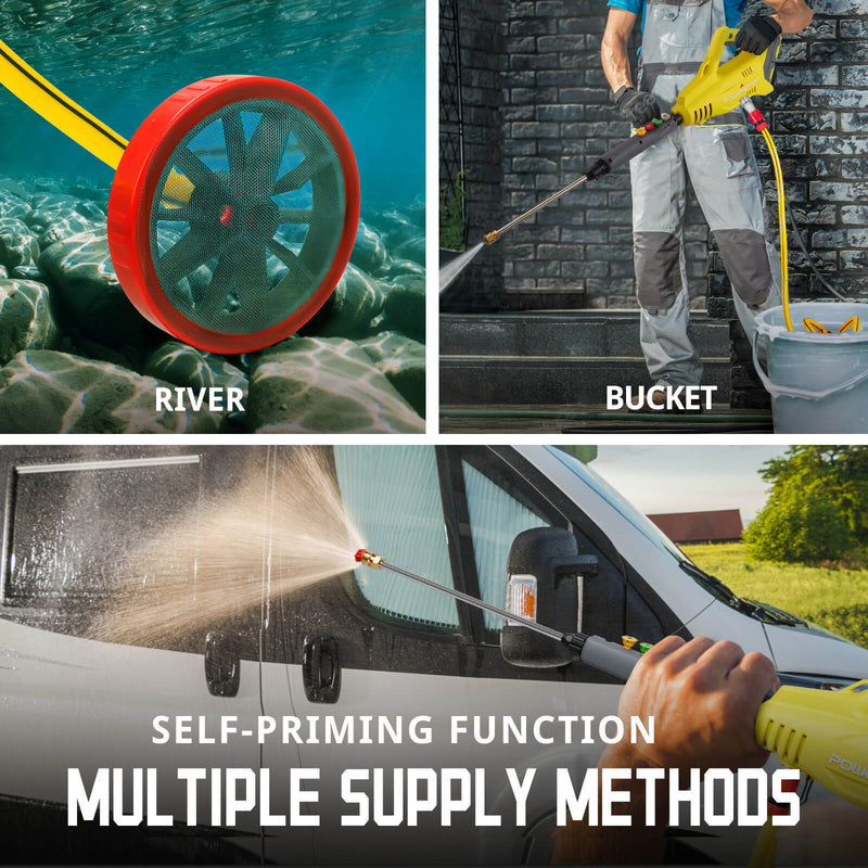 40V 1100 PSI 1GPM Cordless Pressure Washer with 5 Nozzles, 4.0 Ah Battery & Charger DB2701