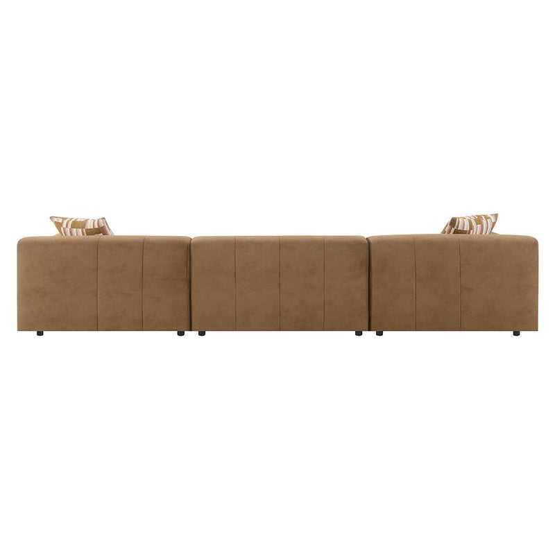 Zoey - Modular - LF Arm Chair With Pillow - Chocolate Suede