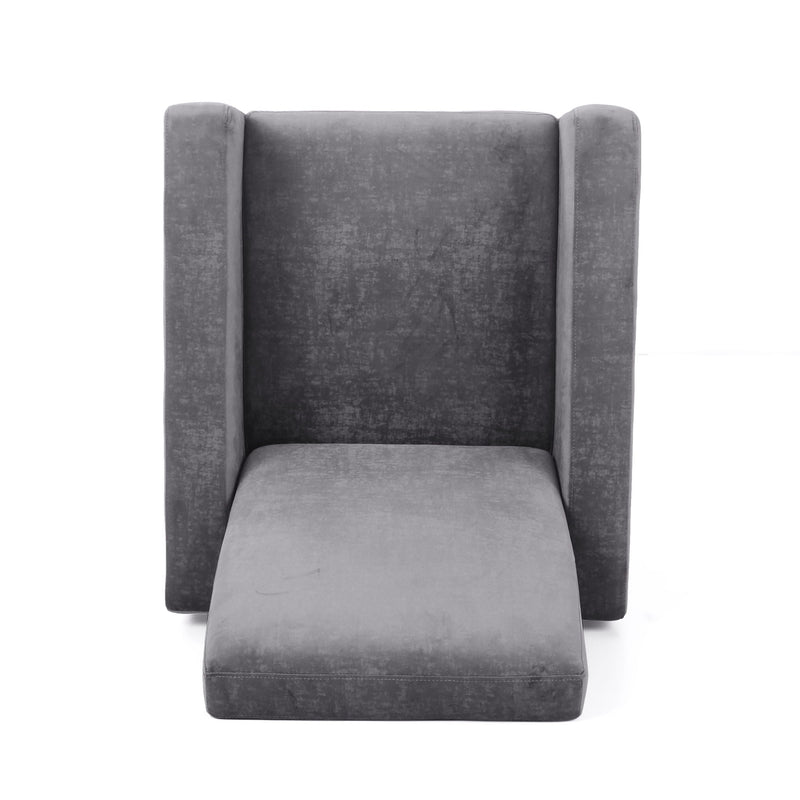 Bolt - Upholstered Recliner Chair With Stainless Steel Base - Gray / Chrome
