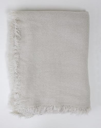stylesilove Women Solid Color Frayed Edges Cashmere Blend Blanket Scarf Autumn Winter Soft Woven Wrap Shawl