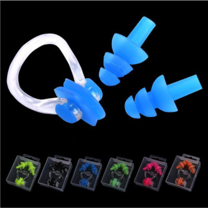 Waterproof Silicone Earplugs and Nose Clip Set