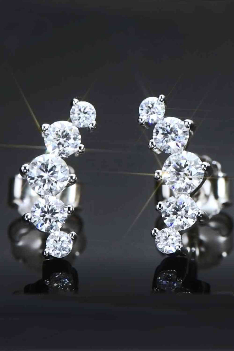 All You Need Moissanite Platinum-Plated Earrings – Elegant Minimalist Design See size chart under “more details”