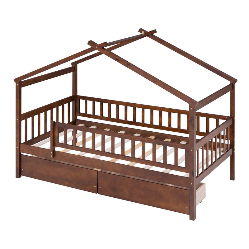 House Bed With 2 Drawers