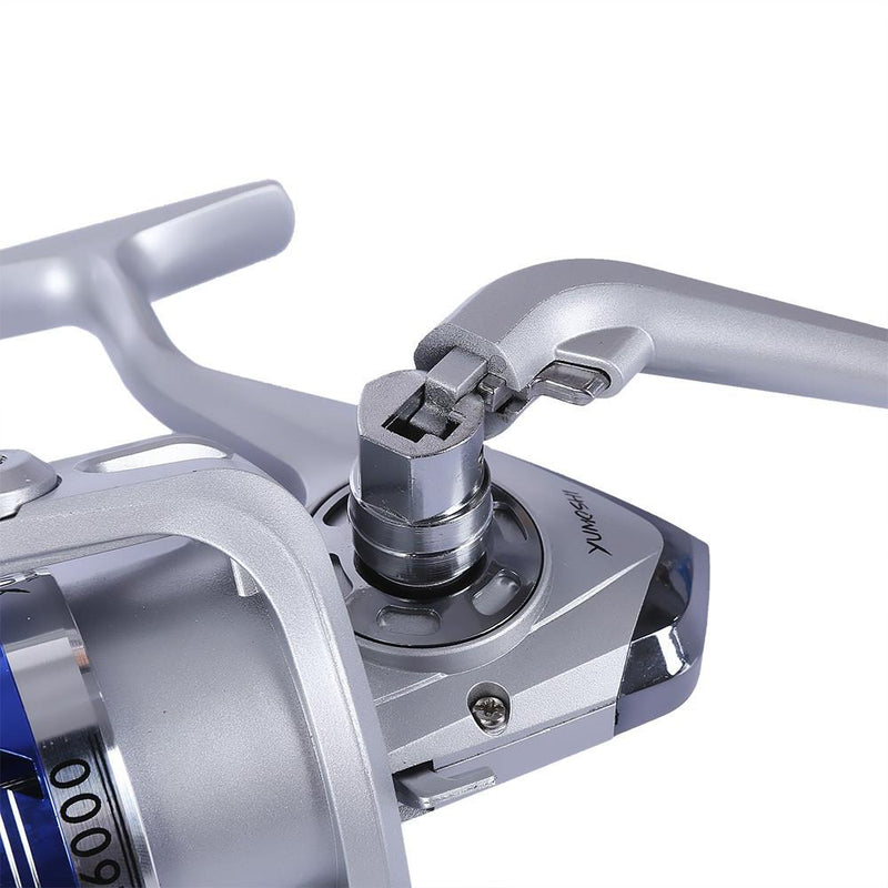 YUMOSHI AF1000-7000 12BB Gear Ratio 5.5:1 Half Metal Fishing Spinning Reel Machined aluminum Spool with Exchangeable Handle