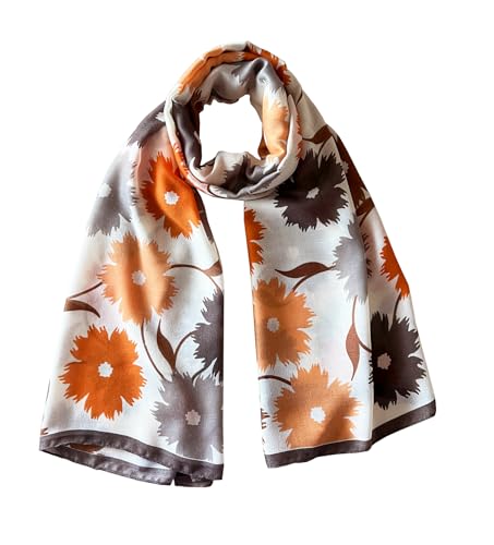 stylesilove Women Two-Tone Daisy Print Lightweight Scarf Lovely Flower Soft Shawl Scarves Neck Wraps for All Season, 5 Colors