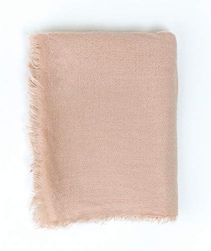 stylesilove Women Solid Color Frayed Edges Cashmere Blend Blanket Scarf Autumn Winter Soft Woven Wrap Shawl